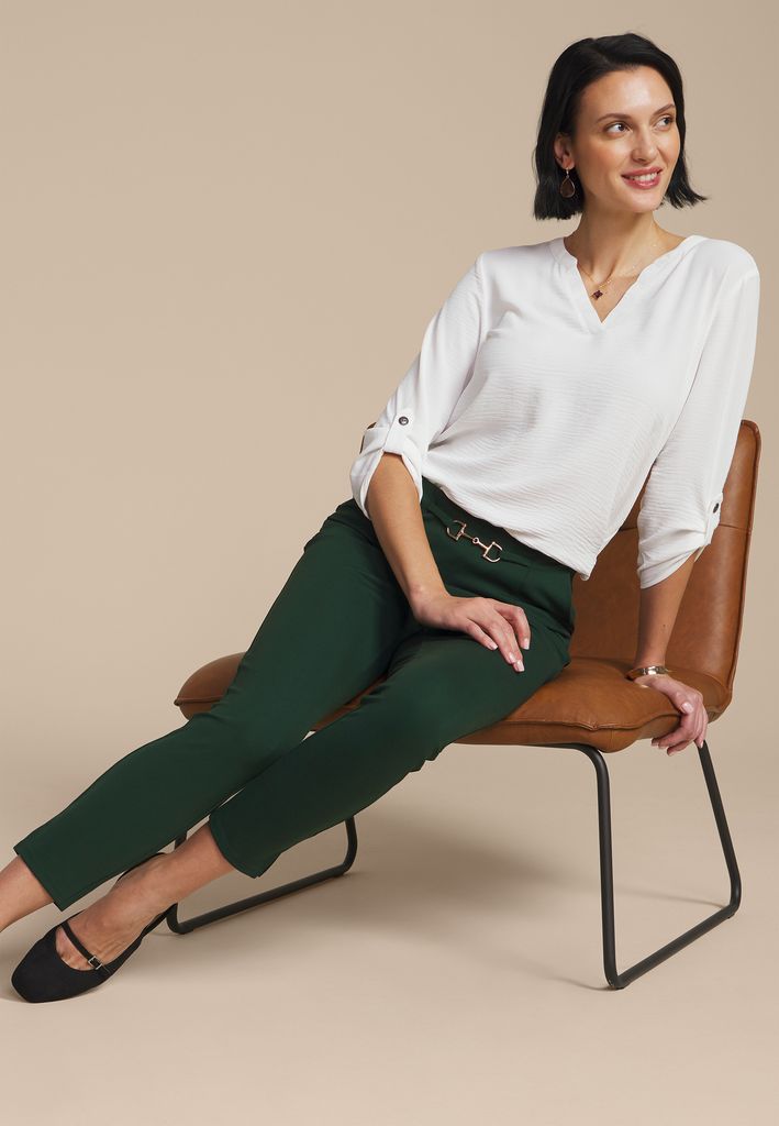 Gold Buckle Ponte Pull On Skinny Pant - Image 3