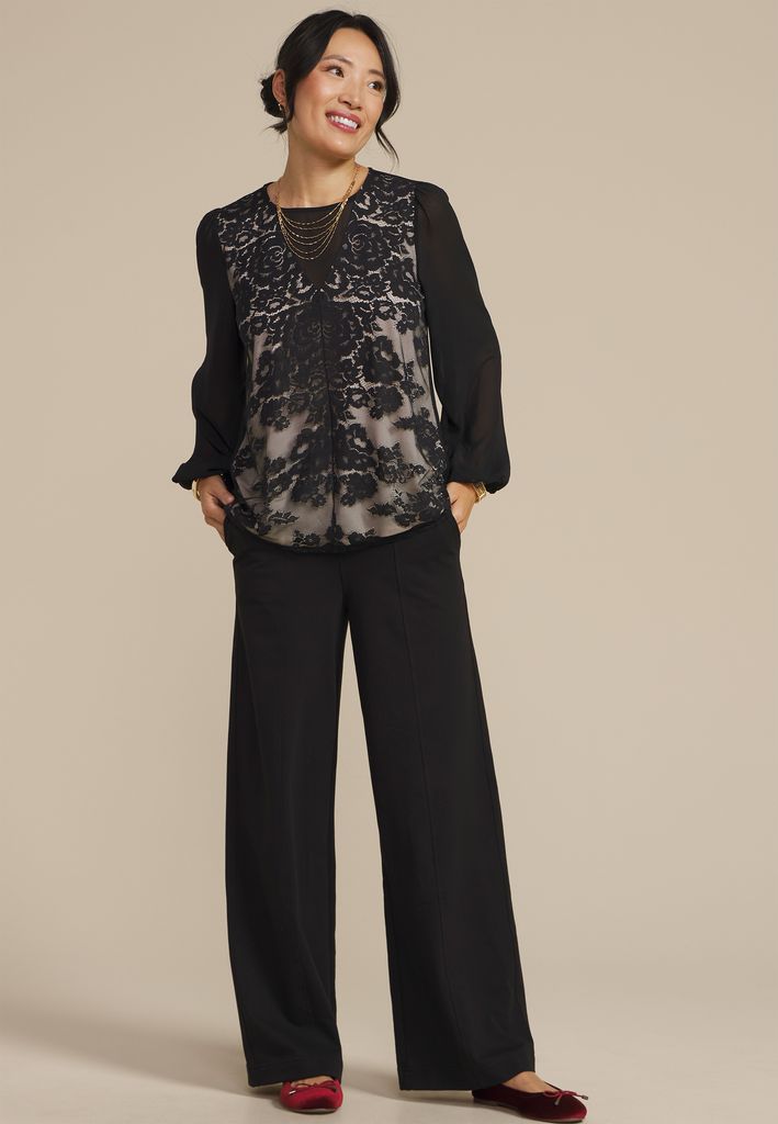 Floral Lace Long Sleeve Blouse - Image 3