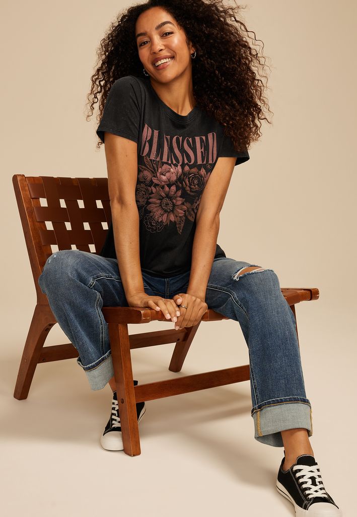 Blessed Floral Classic Fit Graphic Tee - Image 3