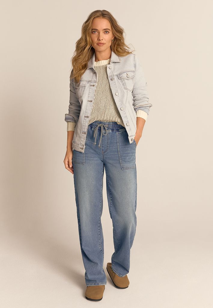 m jeans by maurices™ Medium Knit High Rise Pull On Wide Leg Jean