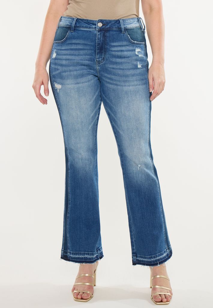 Plus Size KanCan™ High Rise Released Hem Inset Bootcut Jeans - Image 3