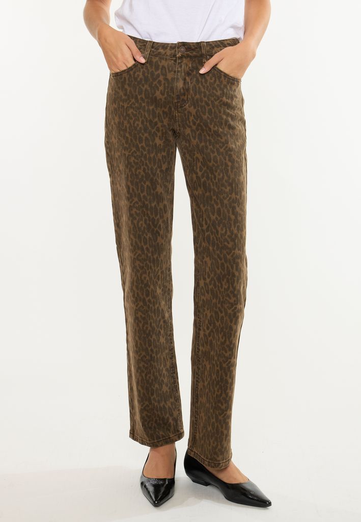 KanCan™ High Rise Leopard Print Straight Jean - Image 3
