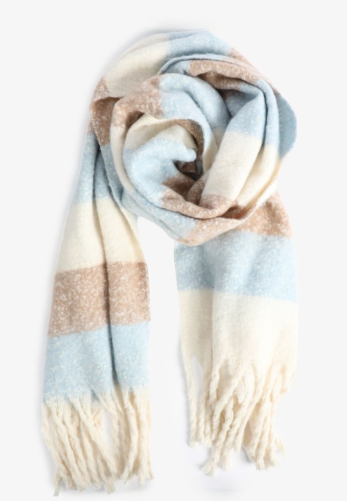 Striped Fringe Scarf