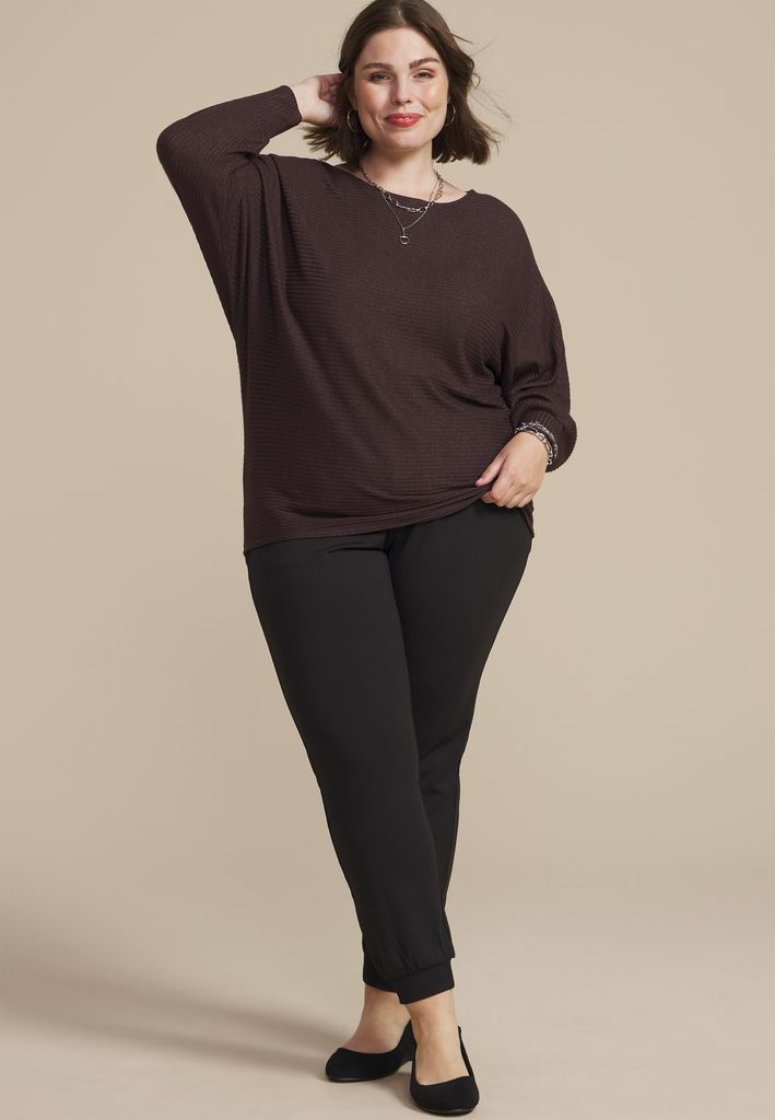 Plus Size 24/7 Dakota Horizontal Ribbed Dolman - Image 3