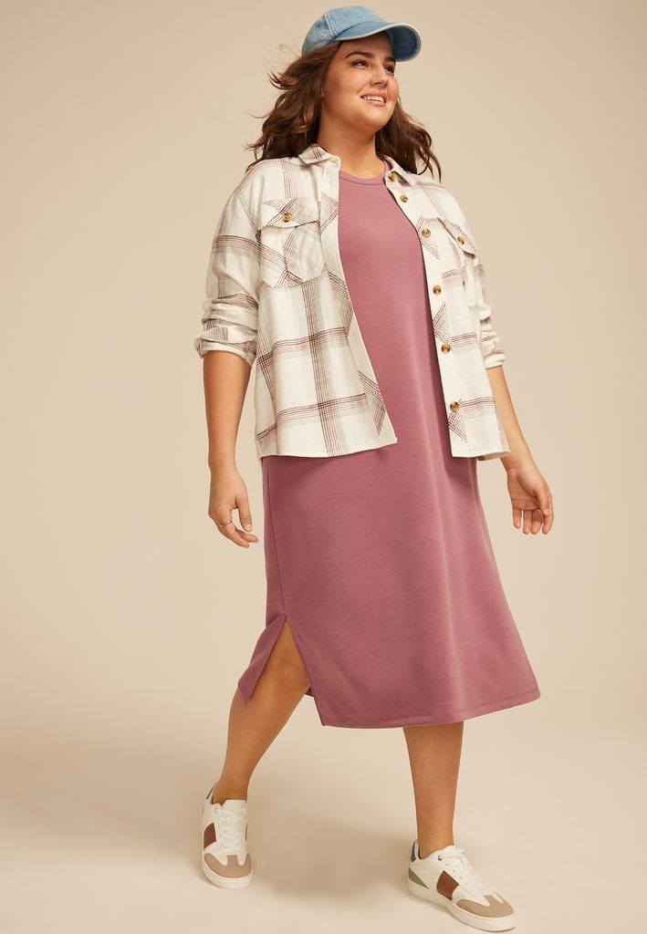 Plus Size Cloud Scuba Knit Midi Dress - Image 3