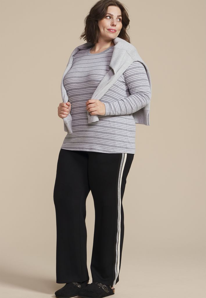 Plus Size 24/7 Striped Ada Ribbed Long Sleeve Tee - Image 3