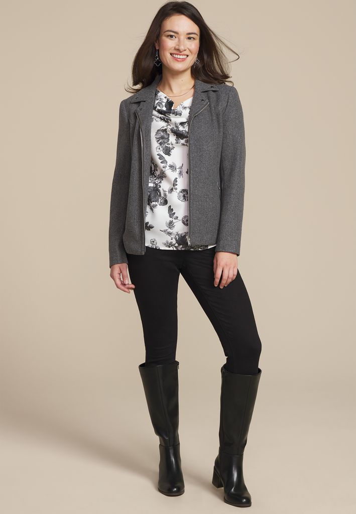 Floral Satin Cowl Neck Blouse - Image 3