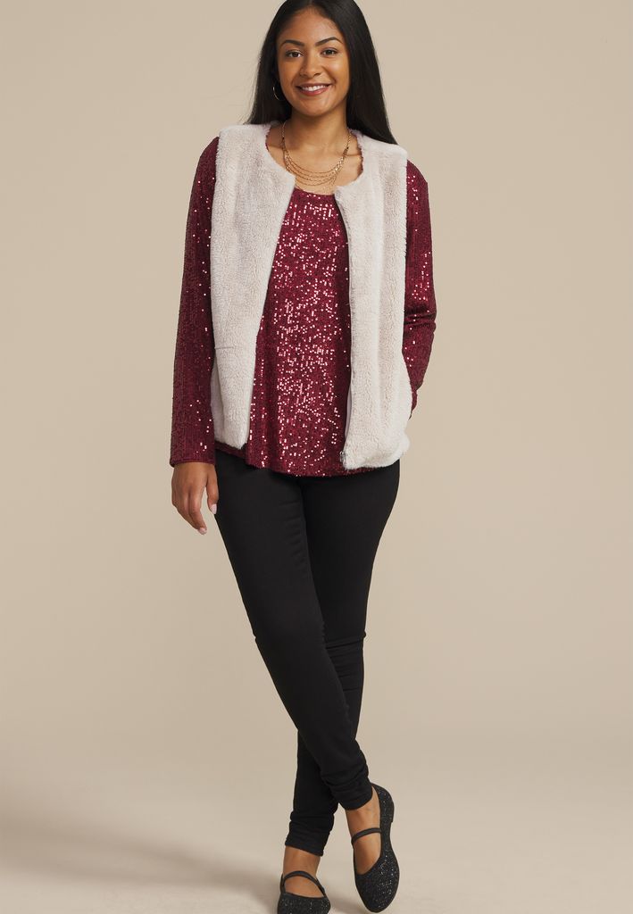 Studio Y Sequin Scoop Neck Top - Image 3