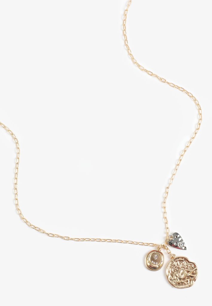 Gold Coin Cluster Necklace
