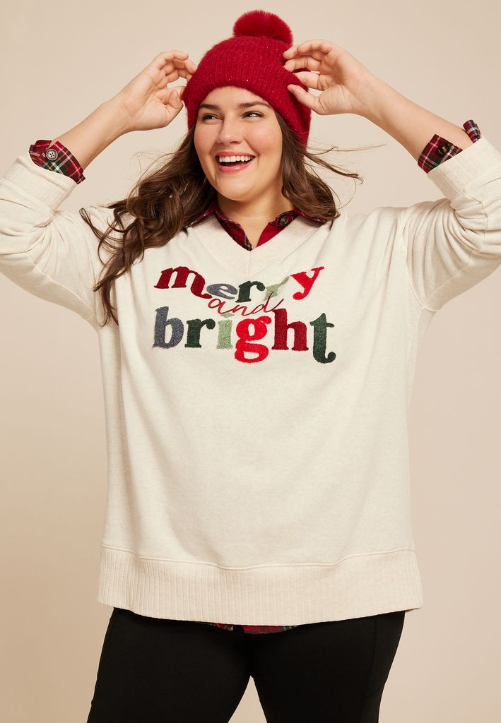 Plus Size Willowsoft Merry And Bright Relaxed Fit Sweatshirt - Image 3
