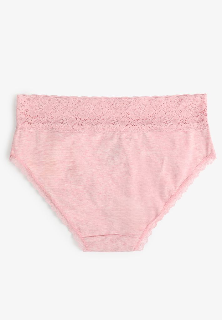 Simply Comfy Cotton Heathered Pink Hipster Panty - Image 2