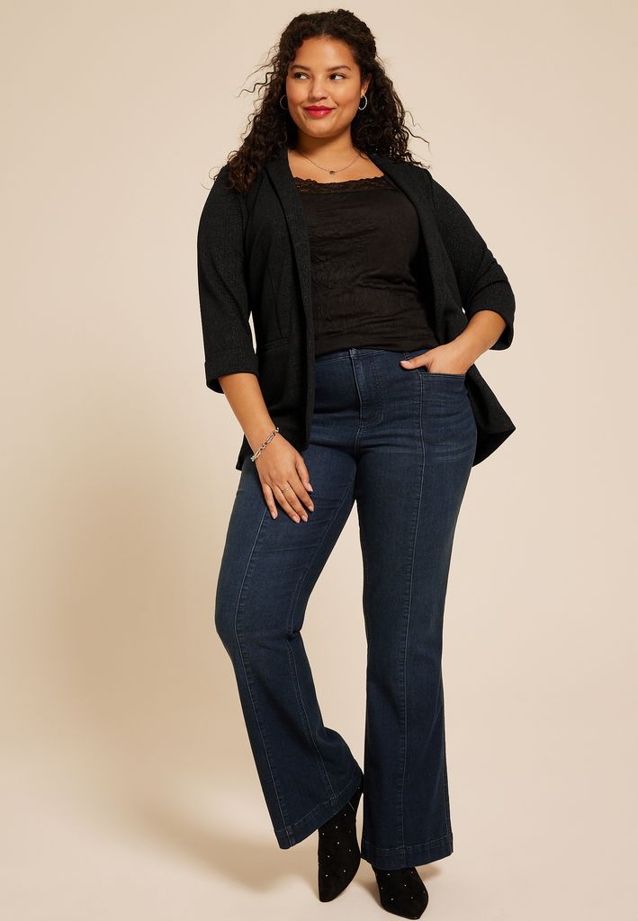 Plus Size Versa Sparkle Open Front Blazer - Image 3