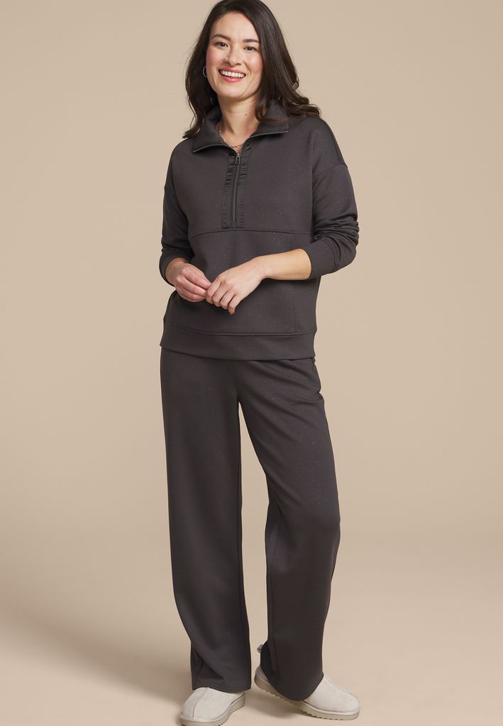 Sparkle Scuba Knit Half Zip Sweatshirt - Image 3