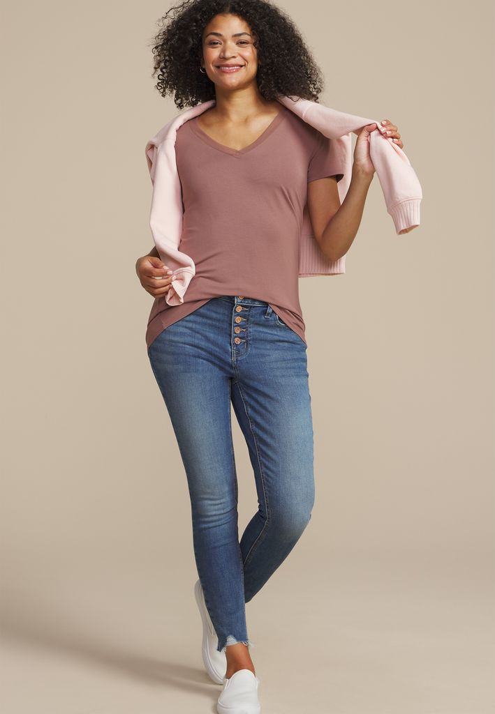 24/7 Mesh Trim V Neck Tee - Image 3