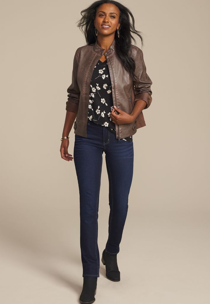 24/7 Mesh Trim Floral V Neck Tee - Image 3