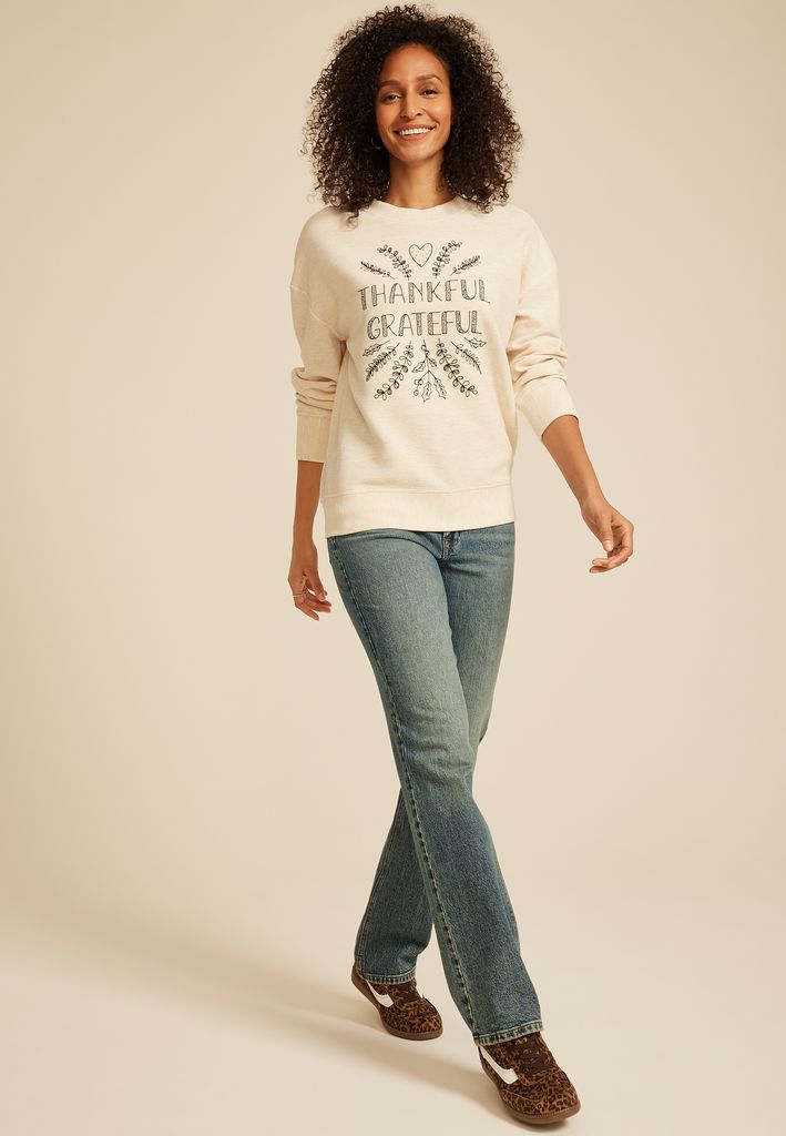 Thankful Grateful Relaxed Fit Sweatshirt - Image 3
