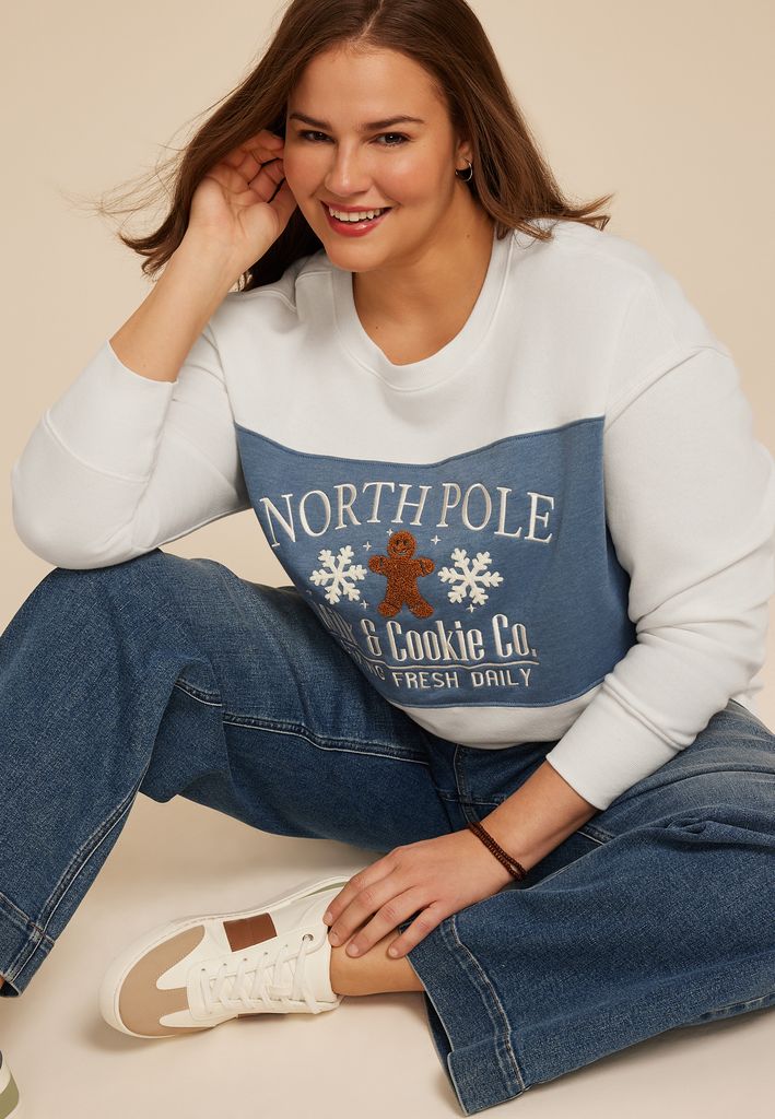 Plus Size North Pole Holiday Relaxed Fit Sweatshirt - Image 3
