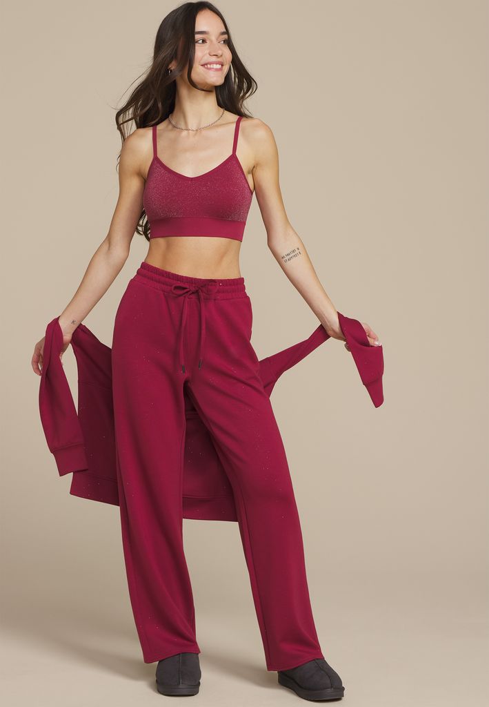 Sparkle Scuba Knit Wide Leg Sweatpants - Image 3