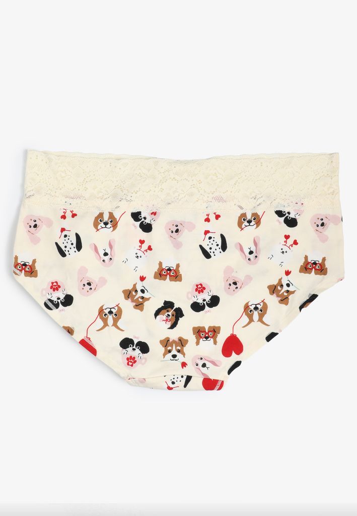 Simply Comfy Cotton Dogs And Heart Print Boybrief Panty - Image 2