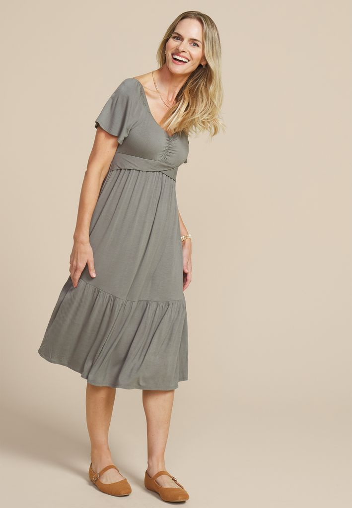 24/7 Flutter Sleeve Midi Dress - Image 3