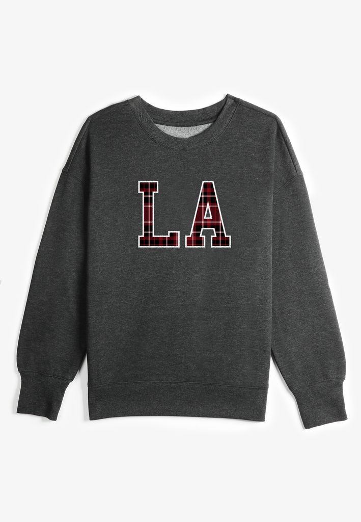 State Plaid Crew Neck Sweatshirt