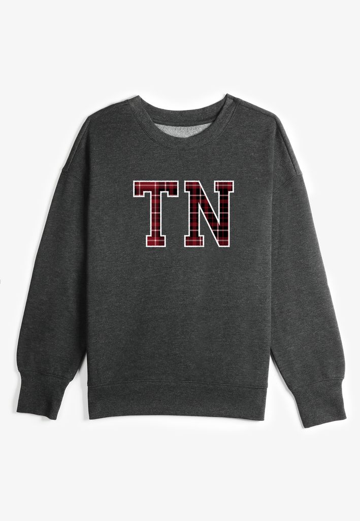 State Plaid Crew Neck Sweatshirt