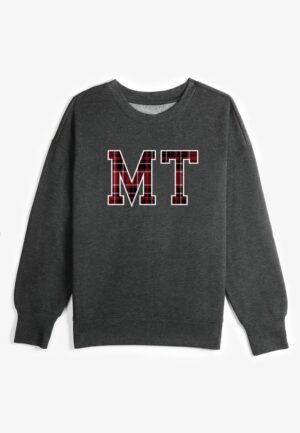 State Plaid Crew Neck Sweatshirt