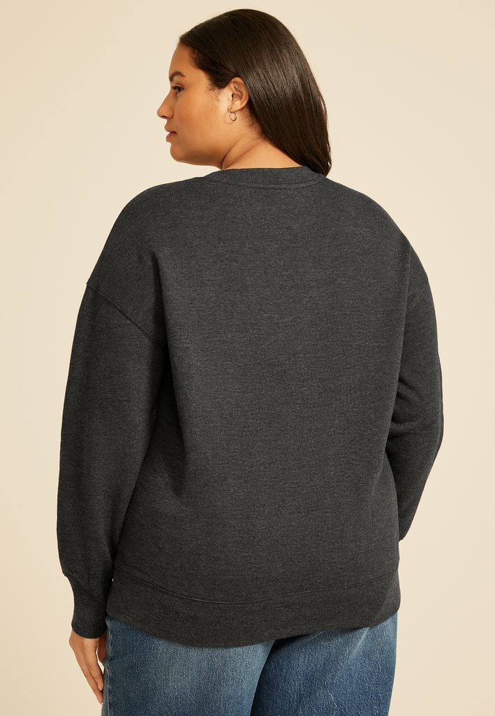 Plus Size State Plaid Crew Neck Sweatshirt - Image 2