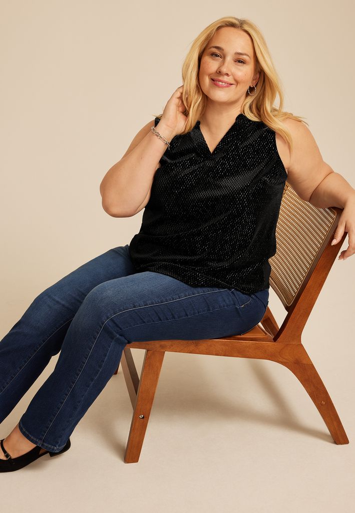 Plus Size Atwood Velvet Shimmer Tank Top - Image 3