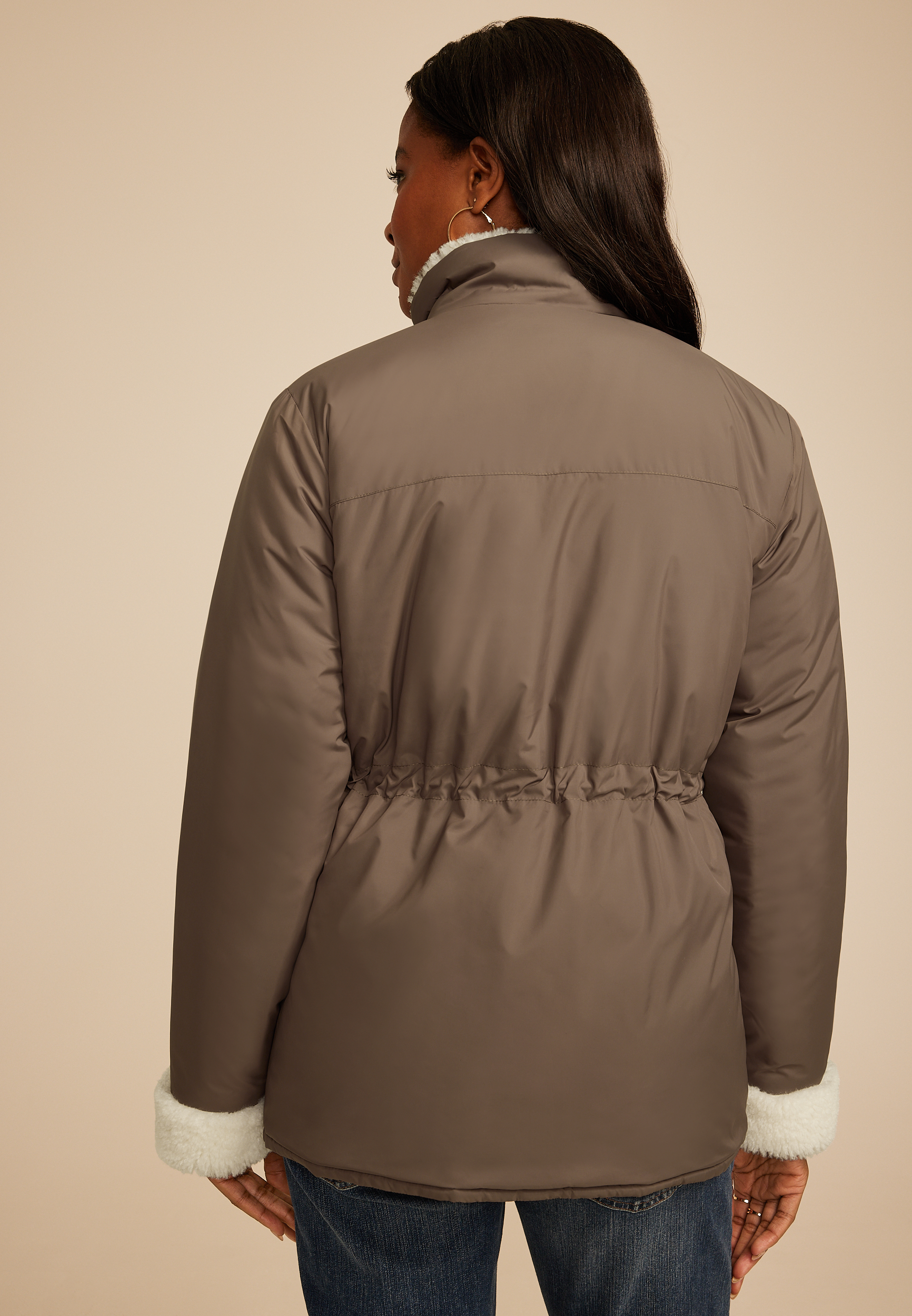 Sherpa Trim Puffer Jacket - Image 2
