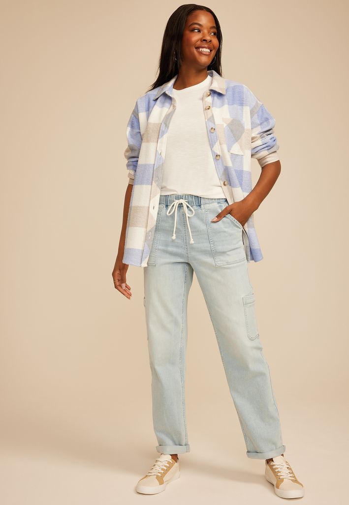 m jeans by maurices™ Light Soft Knit High Rise Rolled Hem Jogger - Image 3