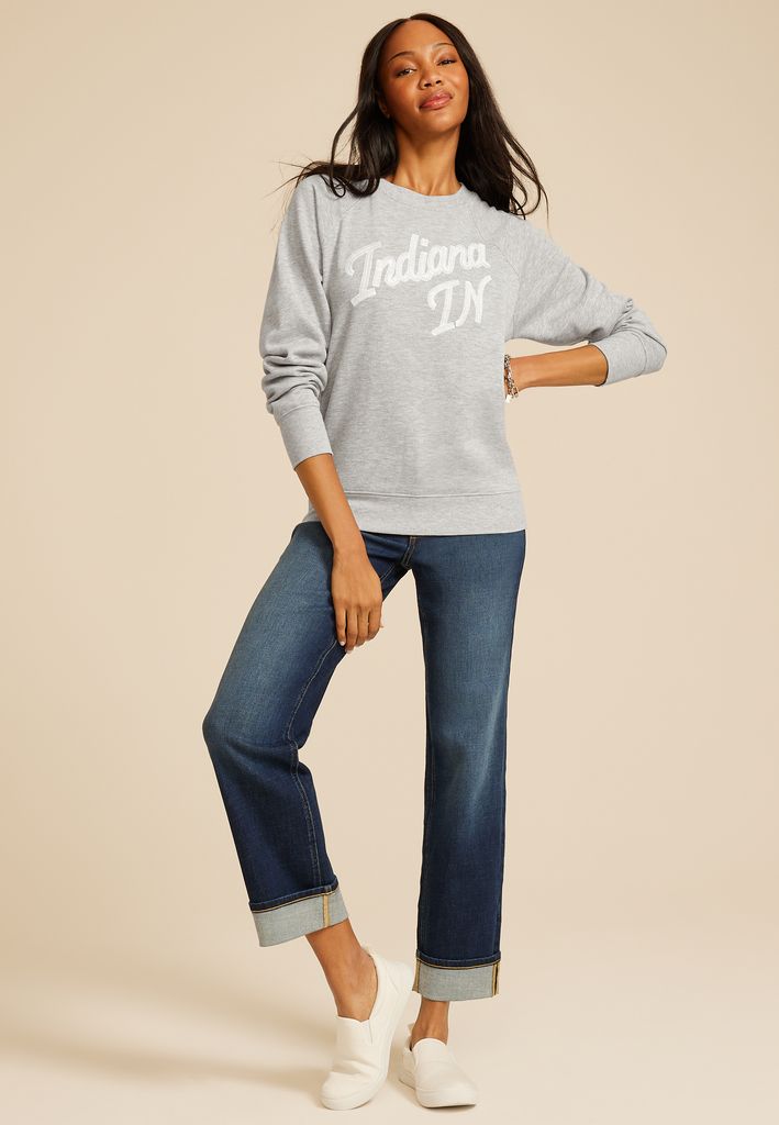 State Embroidered Crew Neck Sweatshirt