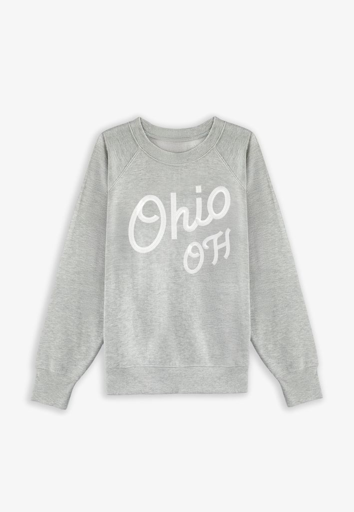 Plus Size State Embroidered Crew Neck Sweatshirt