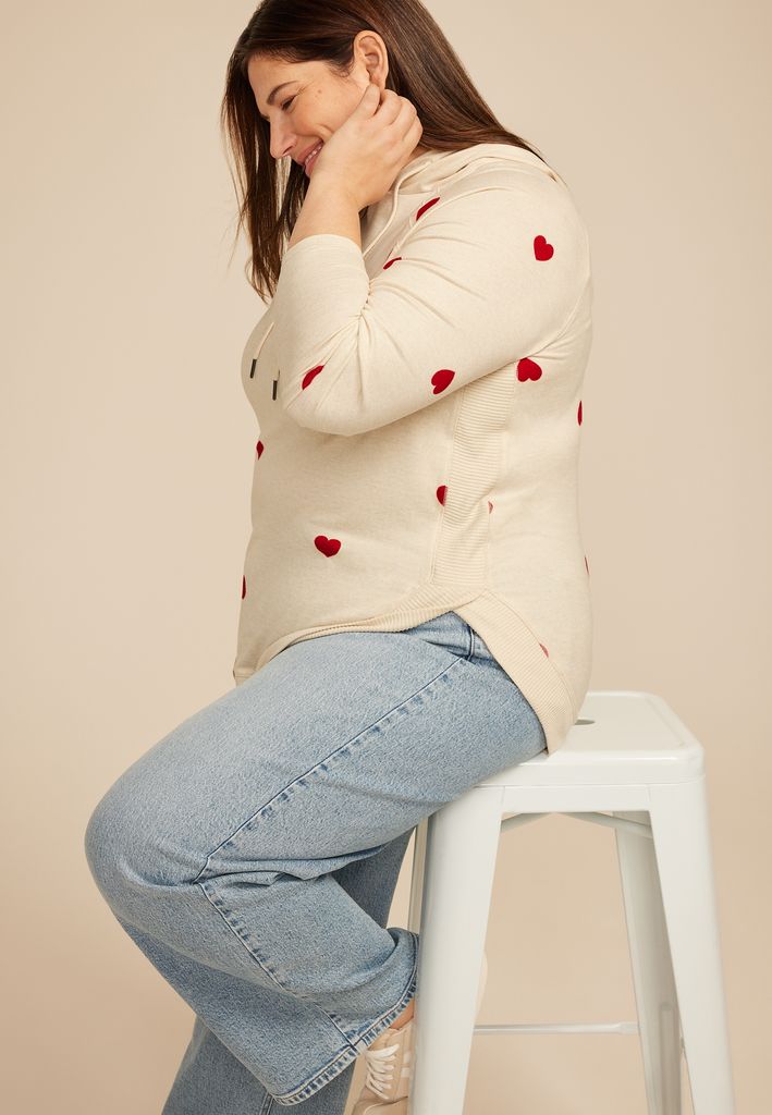 Plus Size Haven Heart Print Hoodie - Image 3