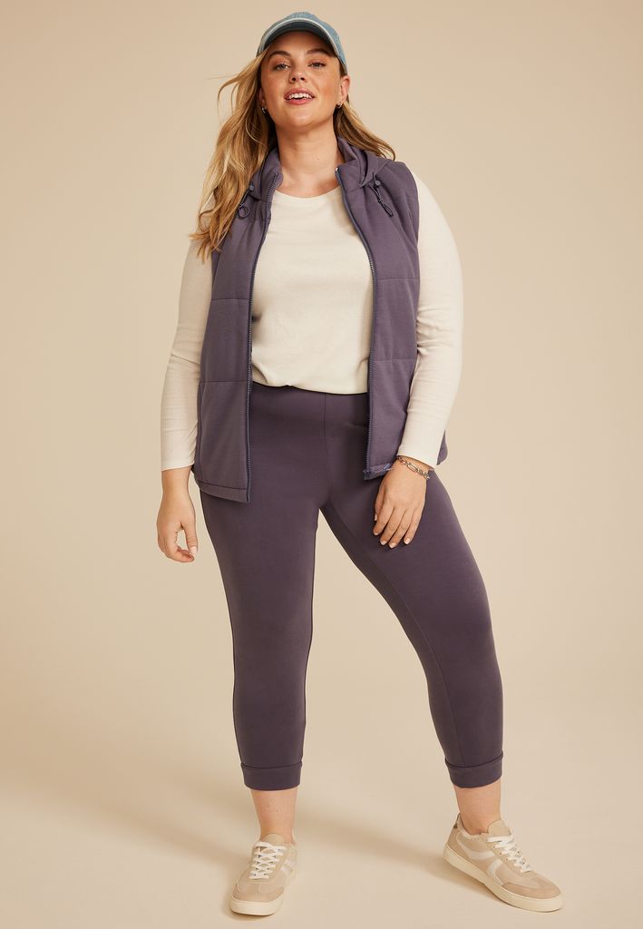 Plus Size Scuba Knit Hooded Vest - Image 3
