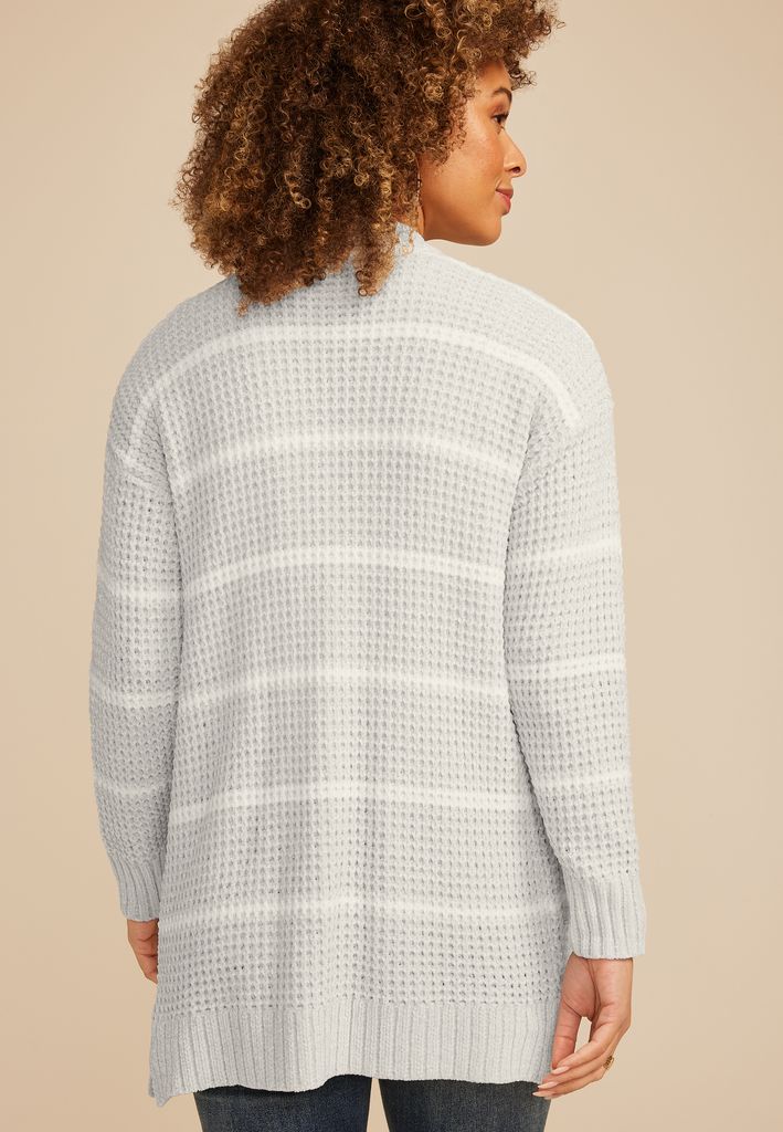 Chenille Stripe 90s Slouch Cardigan - Image 2
