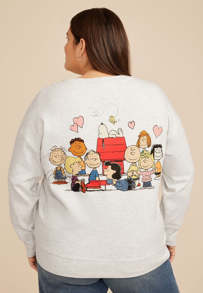 Plus Size Peanuts Snoopy And Friends Relaxed Fit Sweatshirt - Image 2