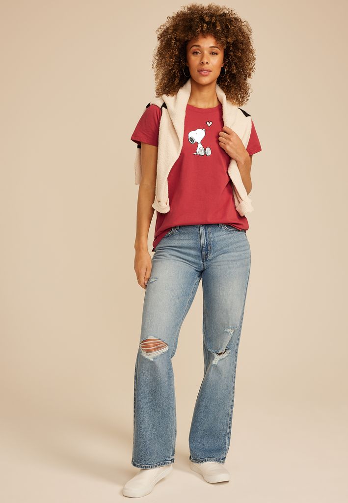 Peanuts Snoopy Heart Classic Fit Graphic Tee - Image 3