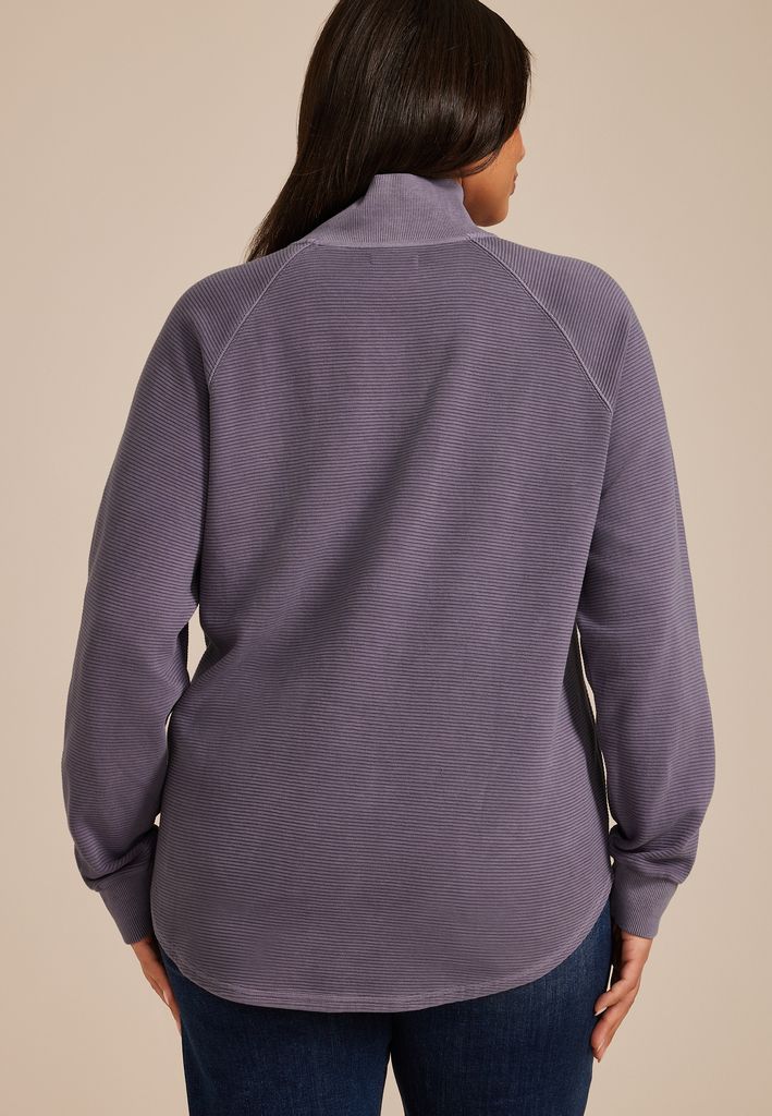 Plus Size Ottoman Snap Button Sweatshirt - Image 2