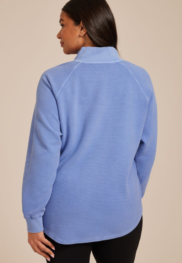 Plus Size Ottoman Snap Button Sweatshirt - Image 2