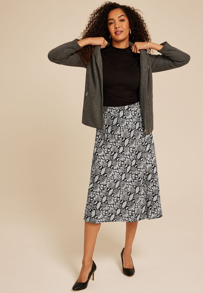 Studio Y Snake Print High Rise Midi Skirt - Image 3