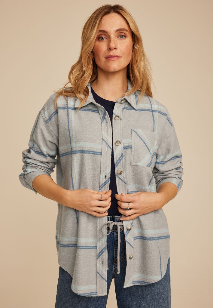 Plaid Fleece Oversized Shacket