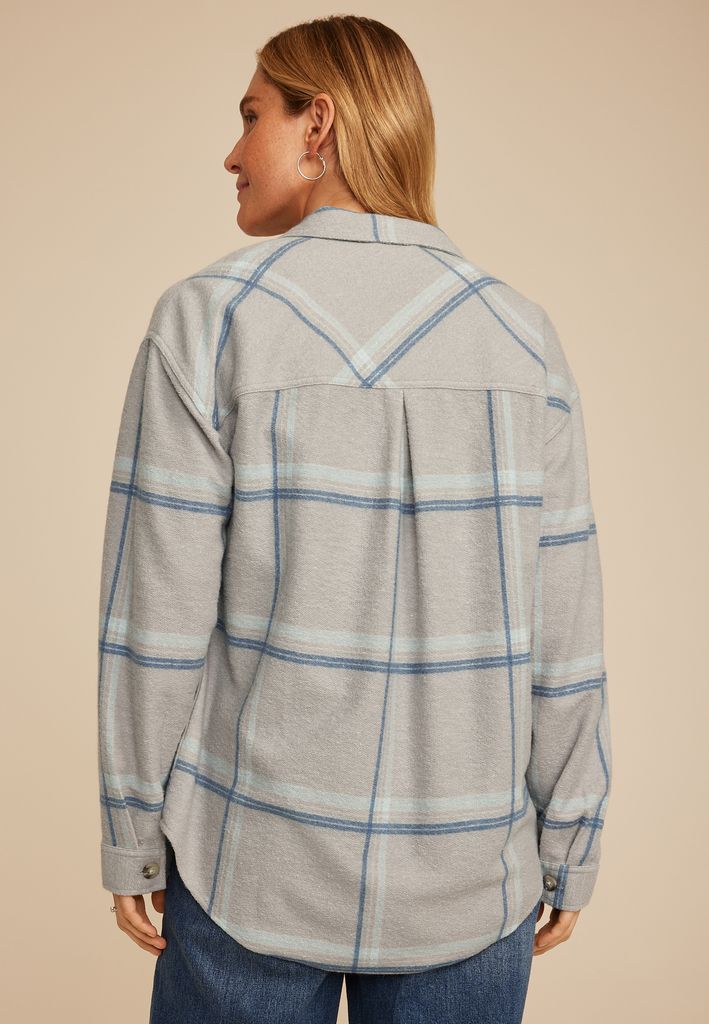 Plaid Fleece Oversized Shacket - Image 2