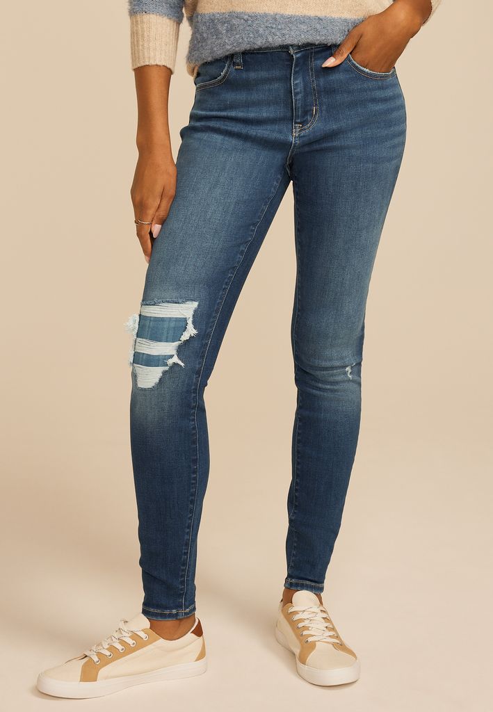 m jeans by maurices™ Cool Comfort High Rise Plaid Backed Jegging