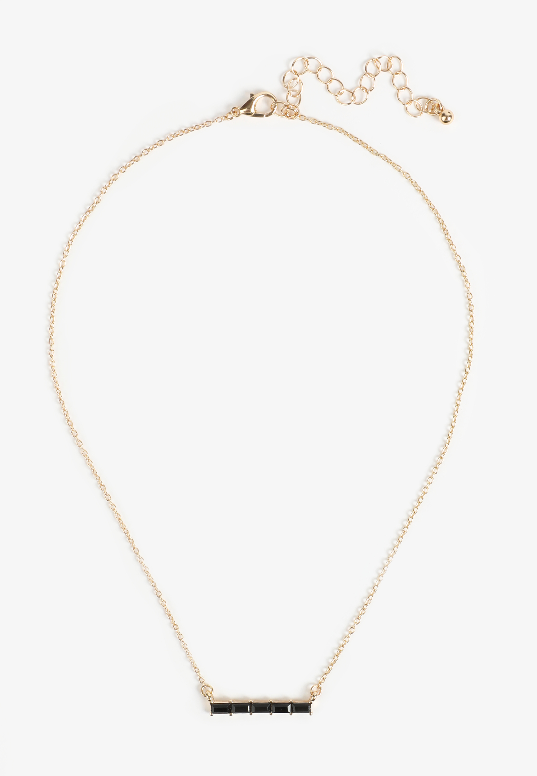 Black Stone Bar Necklace - Image 2