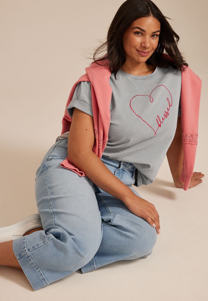 Plus Size Blessed Heart Standard Fit Graphic Tee - Image 3