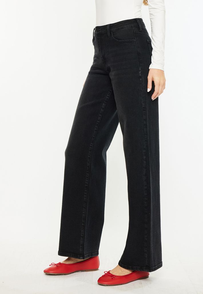 KanCan™ Black High Rise Wide Leg Jean - Image 3
